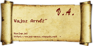 Vajsz Arnó névjegykártya